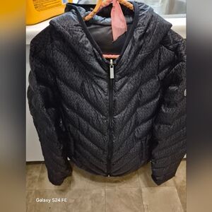 Black MK Puffer Jacket Reverseable To Grey From Black , Perfect Shape